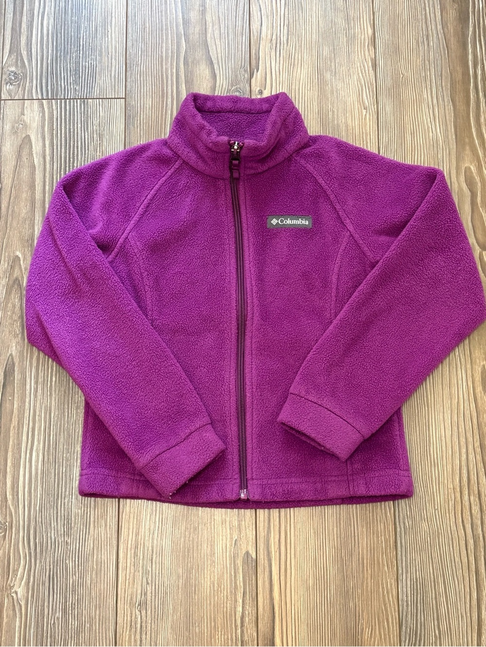 Columbia Girls Benton Springs Fleece Jacket Purple Magenta Full Zip Sz XS 6 7 6X